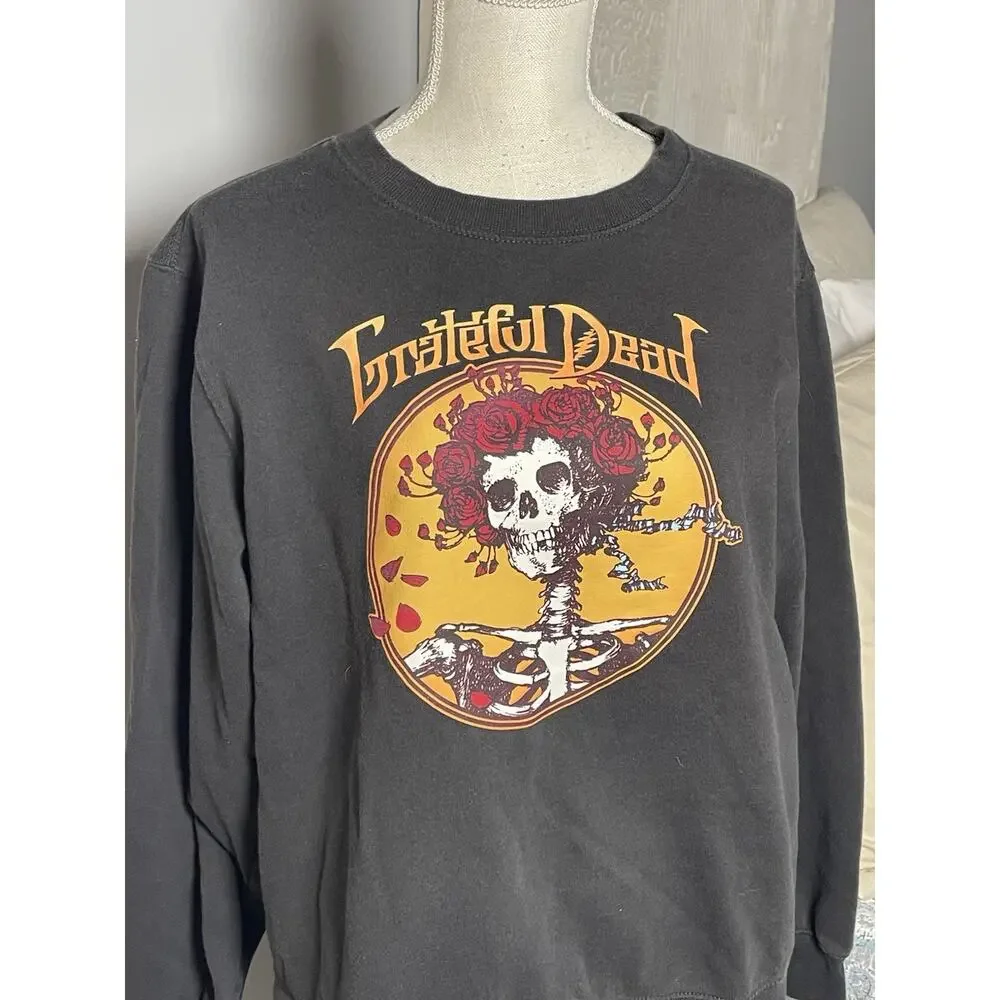 Grateful Dead Bertha Sweatshirt Size XL Pullover Crewneck Skelton Roses Gray - Picture 3 of 7